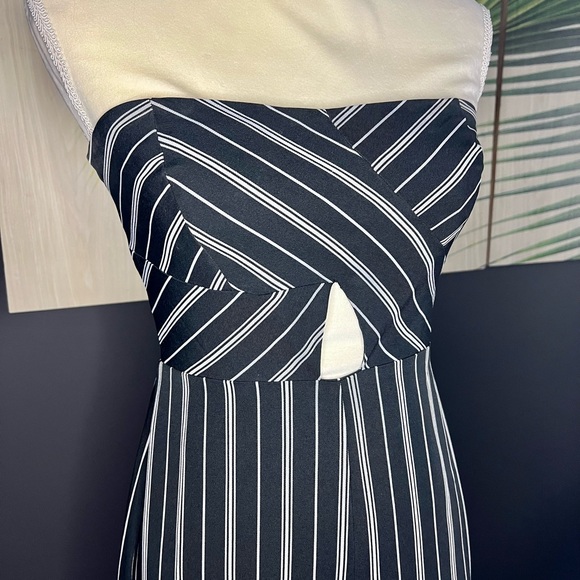 SHE + SKY Strapless Striped Jumpsuit with Cutout - Picture 3 of 6